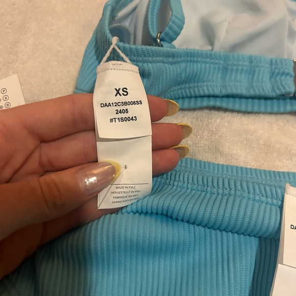 Blue Ribbed Bikini Set - Picture 4 of 4